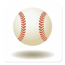 Cool Baseball Emblem Square Stickers