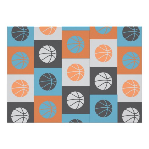 COOL BASKETBALL Bar Bat Mitzvah Invitation Invite