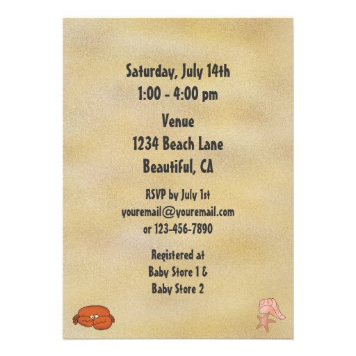 Cool Beach Baby Shower Invitation for Boys