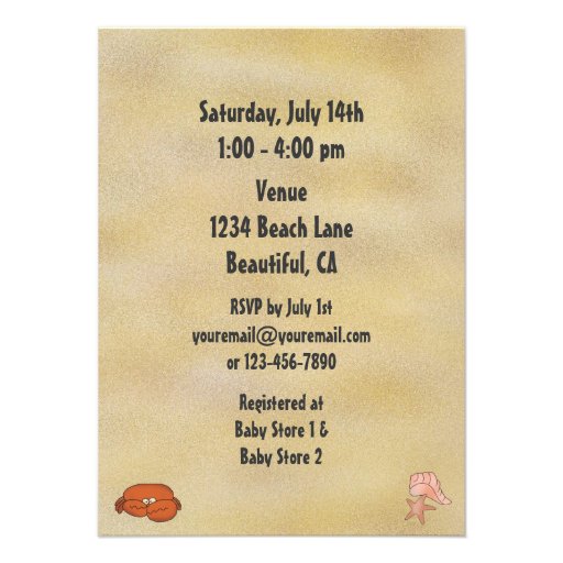 Cool Beach Baby Shower Invitation ~ Neutral