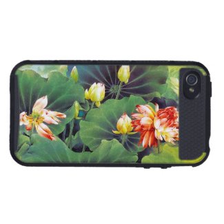 Cool beautiful chinese lotus flower green leaf art iPhone 4/4S cover