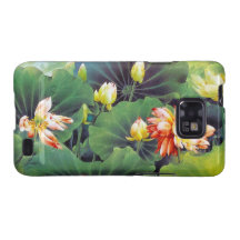 Cool beautiful chinese lotus flower green leaf art galaxy s2 cases