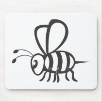 Cool Bee Black Outline Logo Tattoo Shirt Mousepads