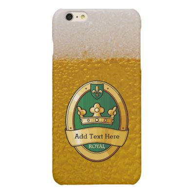 Cool Beer Glass Beer Pattern with Gold Badge Glossy iPhone 6 Plus Case