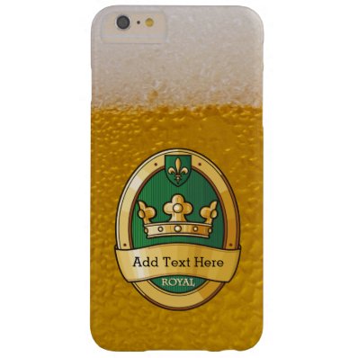 Cool Beer Glass Pattern and Gold Badge Monogram Barely There iPhone 6 Plus Case