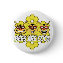 Cool Bees buttons by Wildlifeshoppe Cool Bees buttons