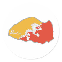Cool Bhutan Round Stickers