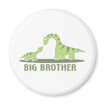Cool Big Brother Shirt - Dinosaur Theme Refrigerator Magnet