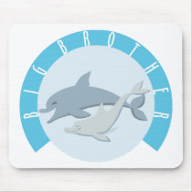 Cool Big Brother Shirt - Dolphin Theme mousepads by graphicdesigner Cool Big Brother Shirt - Dolphin Theme mousepads