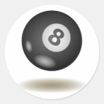 Cool Billiard Emblem Round Stickers