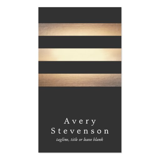Cool Black and Gold Striped Modern Vertical Black Business Card Templates