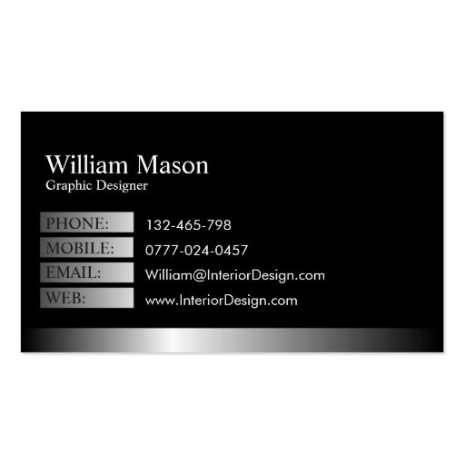 Cool Black and Silver Legal Business Card (back side)