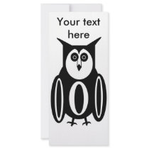 Cool black and white owl rack card template