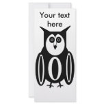 Cool black and white owl rack cards