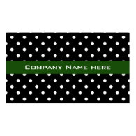 cool black and white  polka dots green business ca business card templates