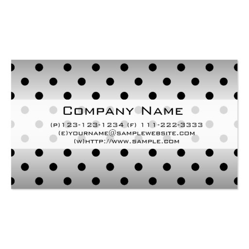 Cool black and white polka dots profile cards business cards (back side)