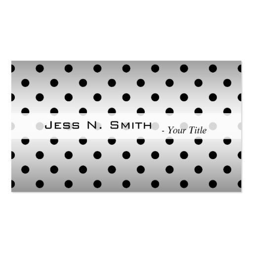 Cool black and white polka dots profile cards business cards (front side)