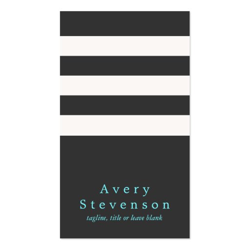 Cool Black and White Striped Modern Vertical Hip 2 Business Card Template (front side)