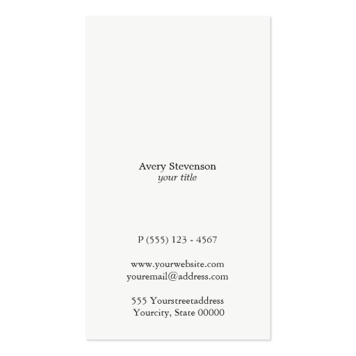 Cool Black and White Striped Modern Vertical Hip 2 Business Card Template (back side)