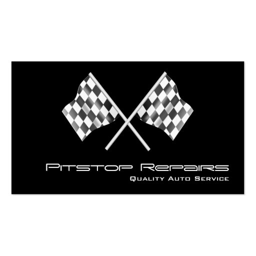 Cool Black Checkered Flag Business Card (front side)