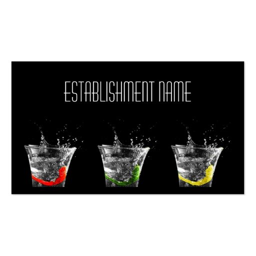 Cool Black Contemporary Cocktail Bar Business Card (front side)