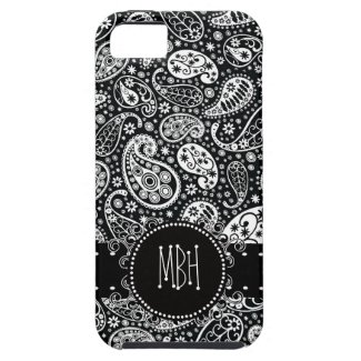 Cool Black Country Paisley with Swirly Name Tag iPhone 5 Cases
