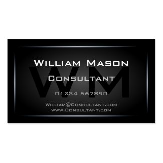Cool Black Framed Monogram Professional Business Card Templates