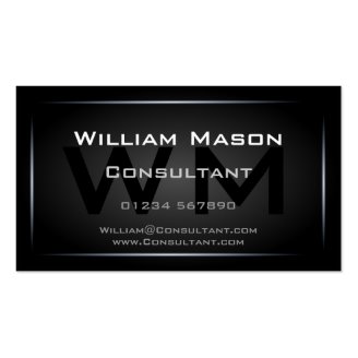 Cool Black Framed Monogram Professional Business Card Templates