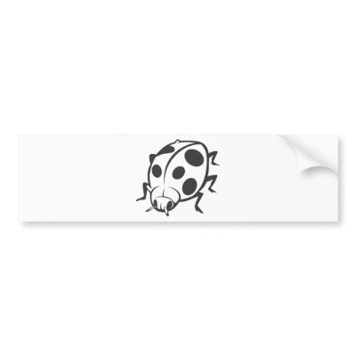 Cool Black Ladybug Tattoo Logo Bumper Sticker by graphicdesigner