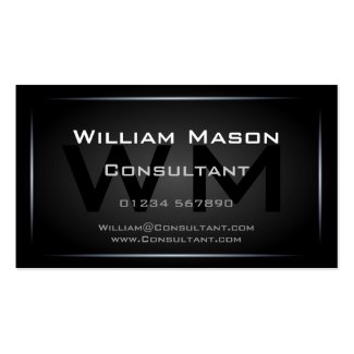 Cool Black Monogram Professional - Hi-Res Business Cards