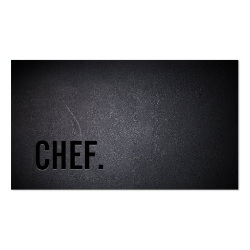 Cool Black Out Chef Dark Business Card (front side)