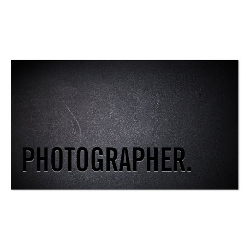 Cool Black Out Photographer Dark Business Card (front side)