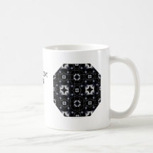 Cool Black Shining Star and Flower Kaleidoscope Mugs