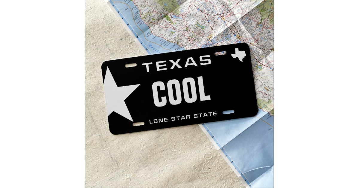 Cool Black Texas License Plate Zazzle