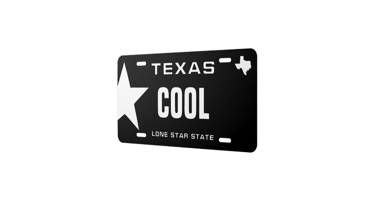 Cool Black Texas License Plate Zazzle