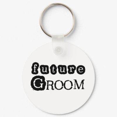 Cool Black Text Future Groom Keychains by weddingsareus