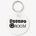 Cool Black Text Future Groom keychains