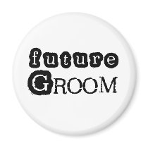 Cool Black Text Future Groom magnets by weddingsareus Cool Black Text Future Groom magnets