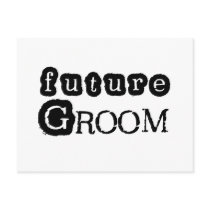 Cool Black Text Future Groom postcards