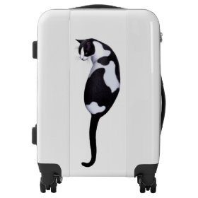 Cool Black White Cat Travel Luggage