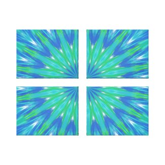 Cool Blue Abstract Wrapped Canvas Stretched Canvas Print