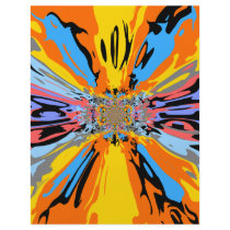 Cool blue and orange psychedelic flyer