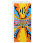 Cool blue and orange psychedelic customized rack card