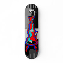 Cool blue and red vase skateboard