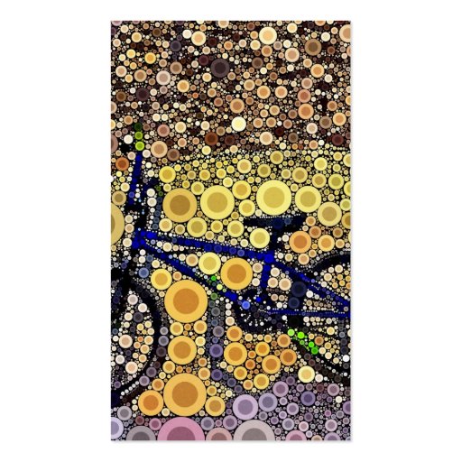 Cool Blue Bike Concentric Circle Mosaic Pattern Business Cards (back side)