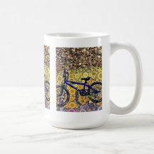 Cool Blue Bike Concentric Circle Mosaic Pattern Mug