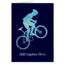 Cool Blue Biker Greeting Card