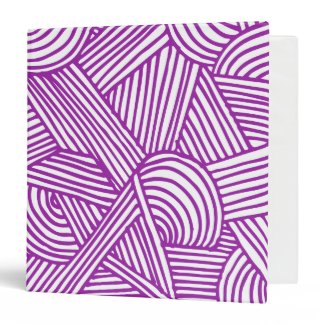 Cool Blue / Brown Fun Doodle Lines Vinyl Binders