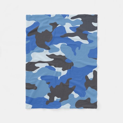 Cool Blue Camo Military Custom Fleece Blankets Zazzle