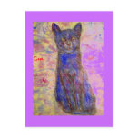 cool blue cat postcard